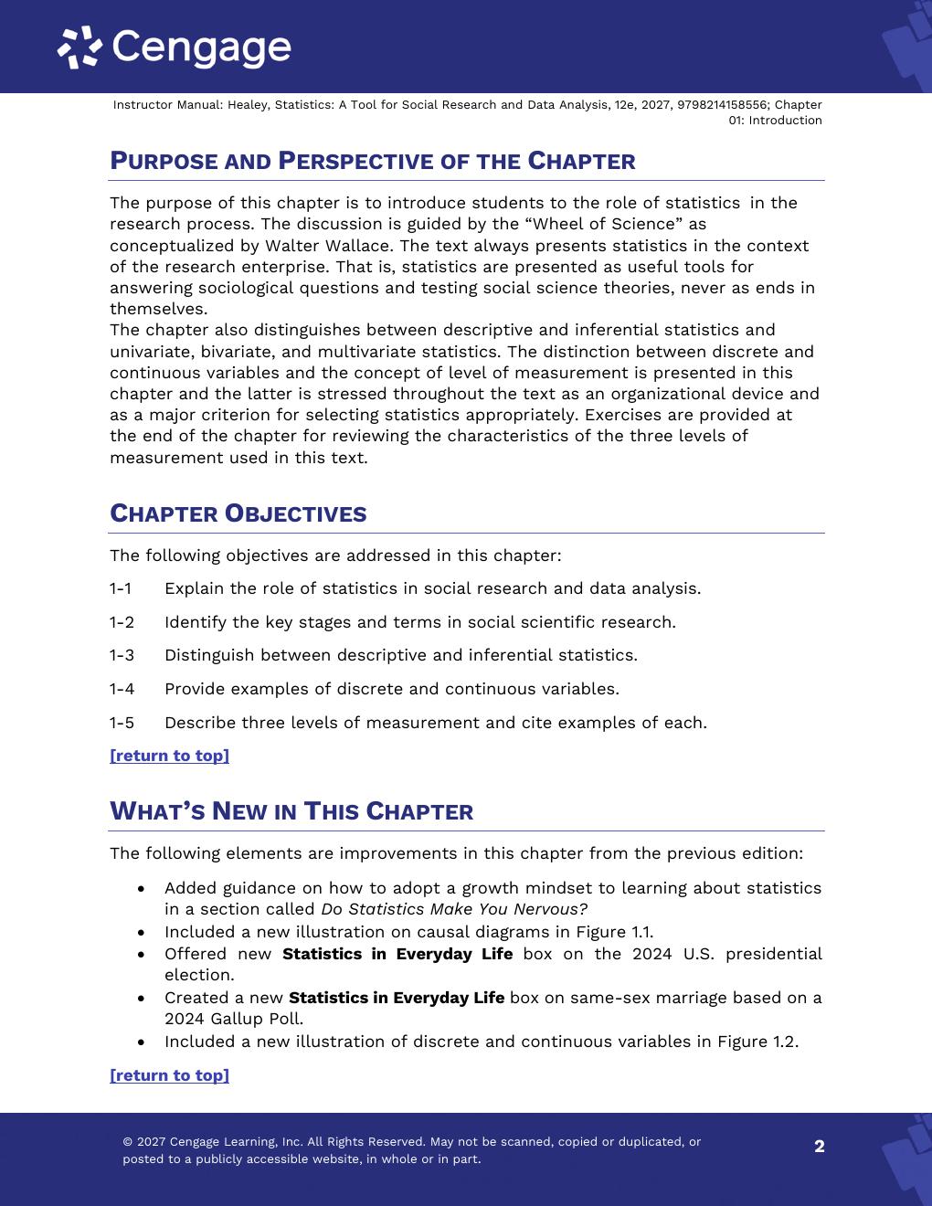 Preview page 4 of Solutions Manual For Statistics A Tool for Social Research and Data Analysis 12th Edition By Joseph Healey, Christopher