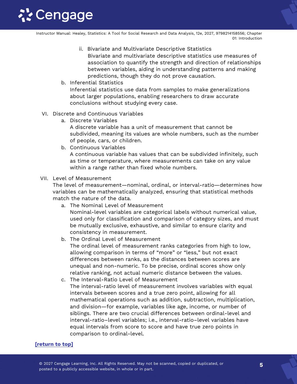 Preview page 7 of Solutions Manual For Statistics A Tool for Social Research and Data Analysis 12th Edition By Joseph Healey, Christopher