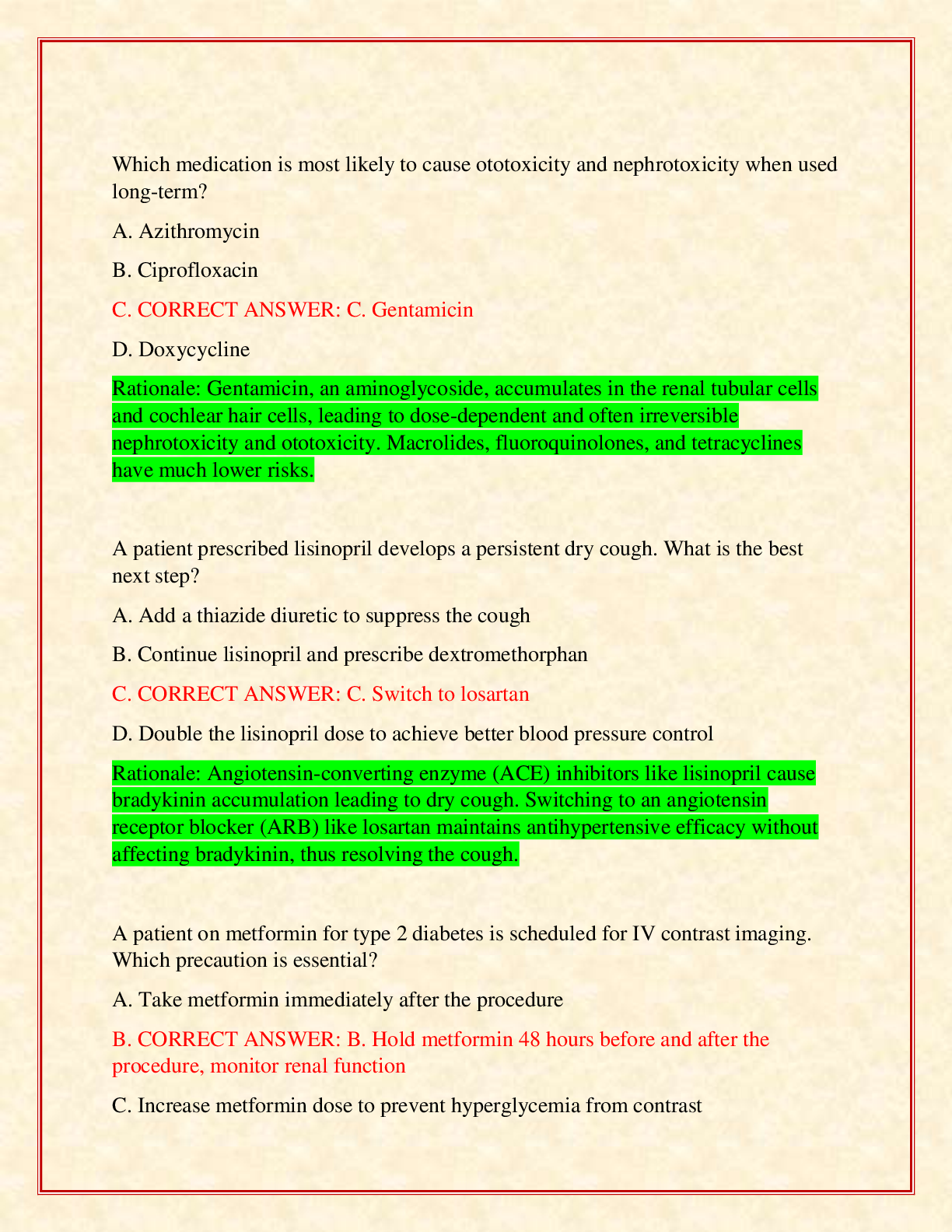 Preview page 2 of ADVANCED PATHOPHARMACOLOGICAL FOUNDATIONS PA EXAM / WGU D027 ADVANCED PATHOPHARMACOLOGICAL FOUNDATIONS ACTUAL PRE ASSESS