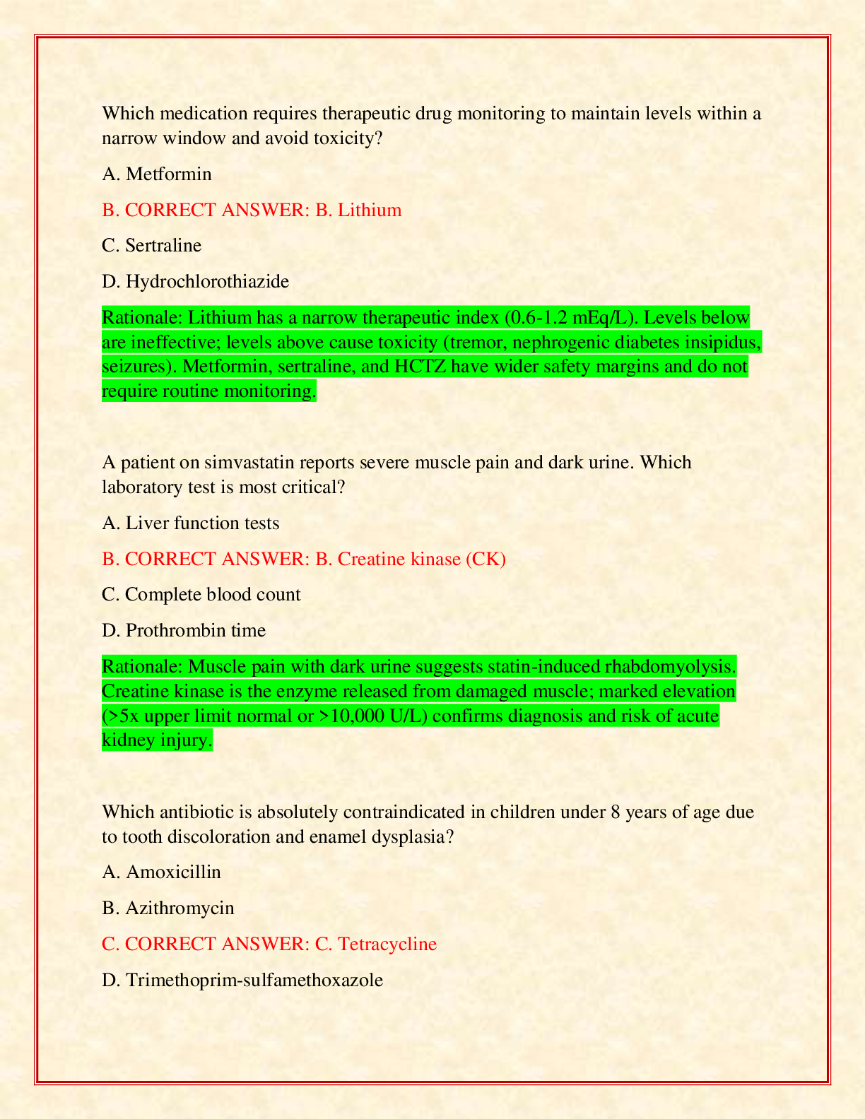 Preview page 4 of ADVANCED PATHOPHARMACOLOGICAL FOUNDATIONS PA EXAM / WGU D027 ADVANCED PATHOPHARMACOLOGICAL FOUNDATIONS ACTUAL PRE ASSESS