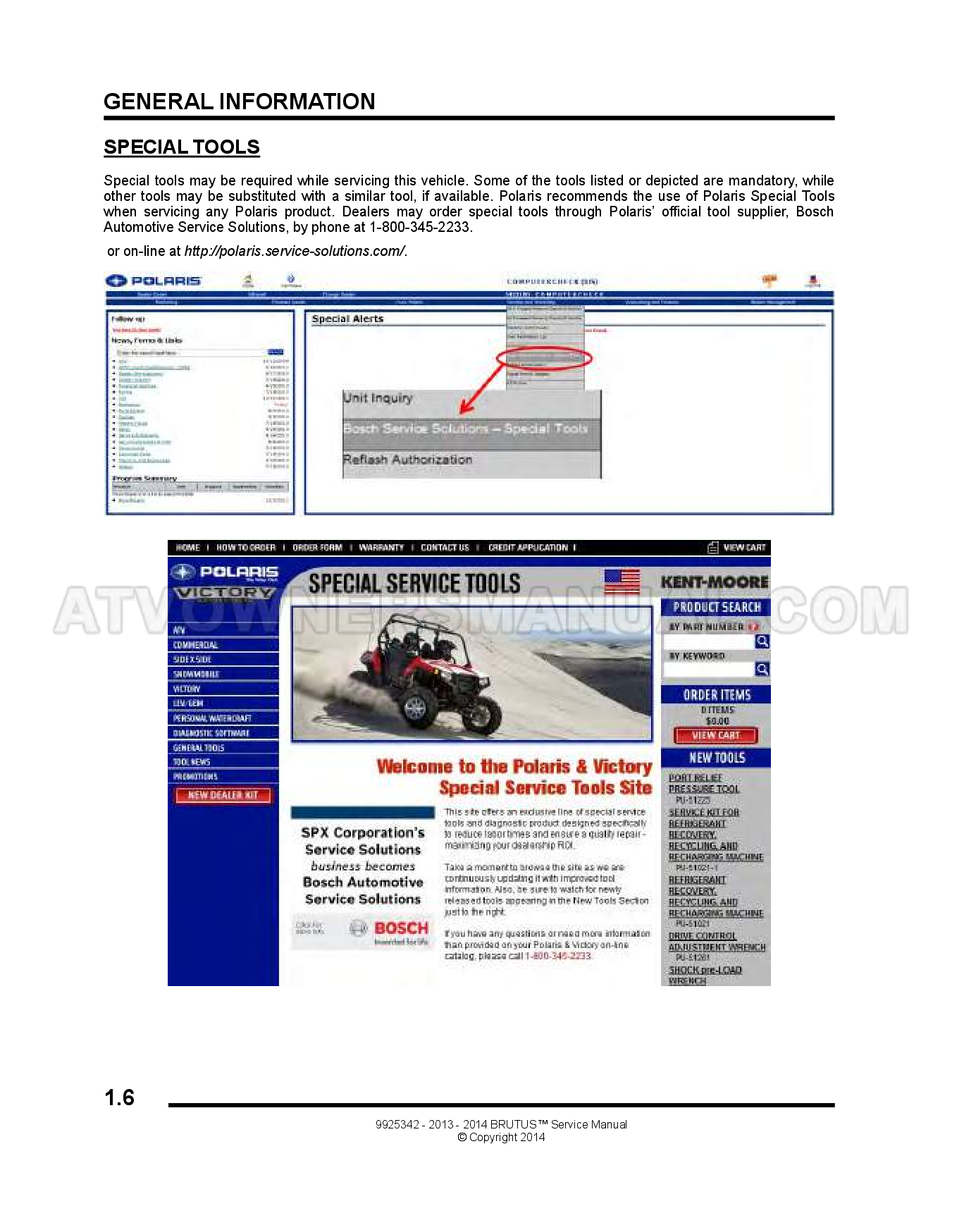 Preview page 2 of 2013-2014 Polaris BRUTUS service manual
