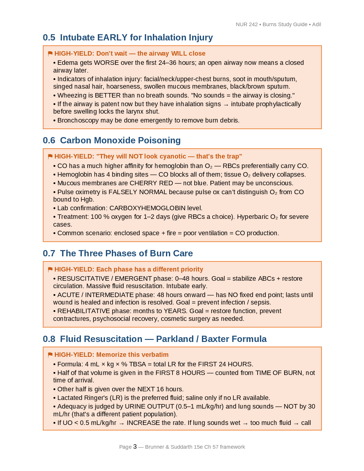 Preview page 2 of NUR 242 Burns STUDY GUIDE