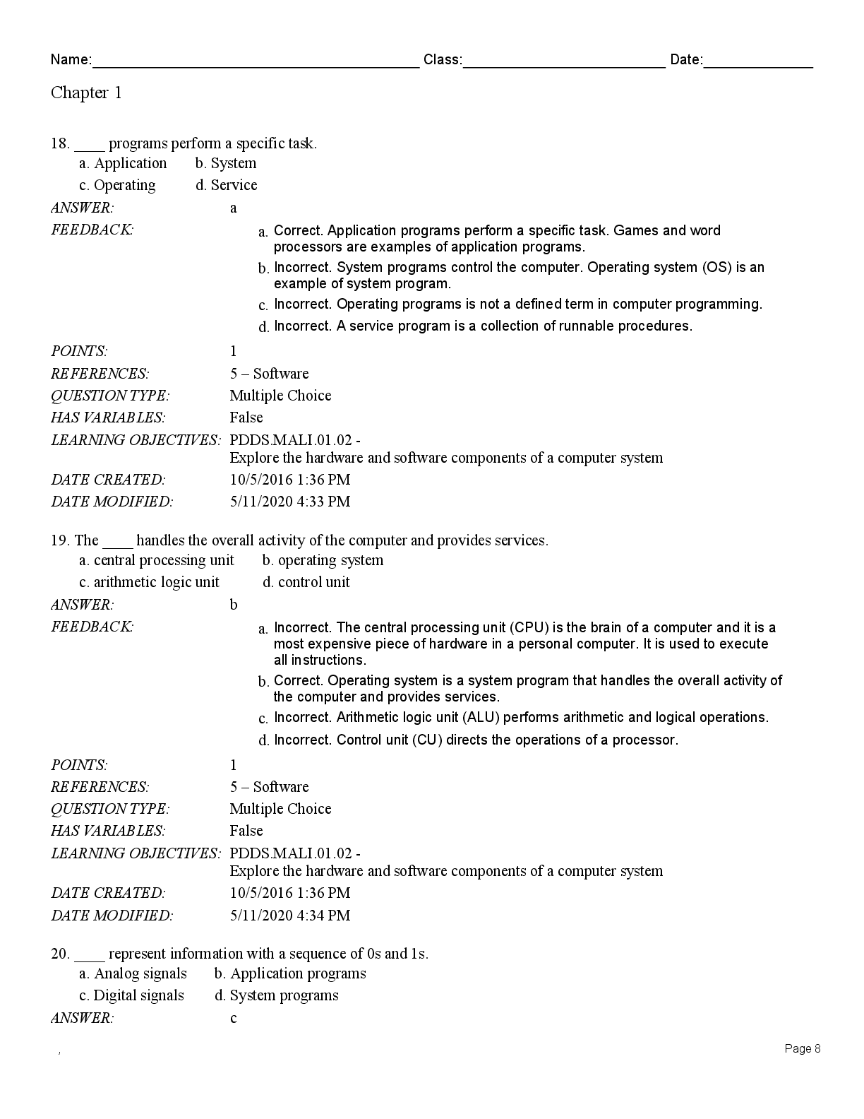Preview page 4 of Test Bank C++ Programming From Problem Analysis to Program Design 8th Edition By D.S. Malik All Chapters 1-18