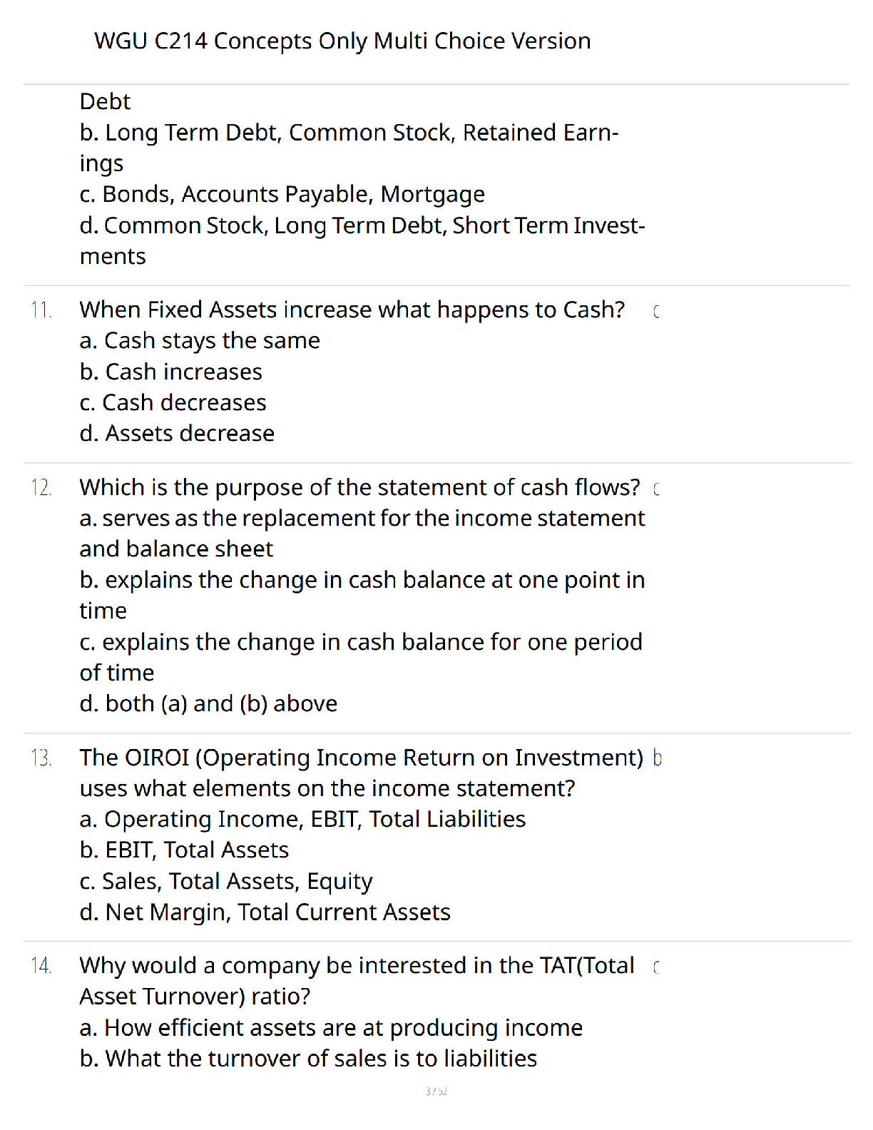 Preview page 3 of WGU C214 - Concepts Only - Multiple Choice Version - Ultimate Study Guide - Verified Questions and Answers - A+ Guarante