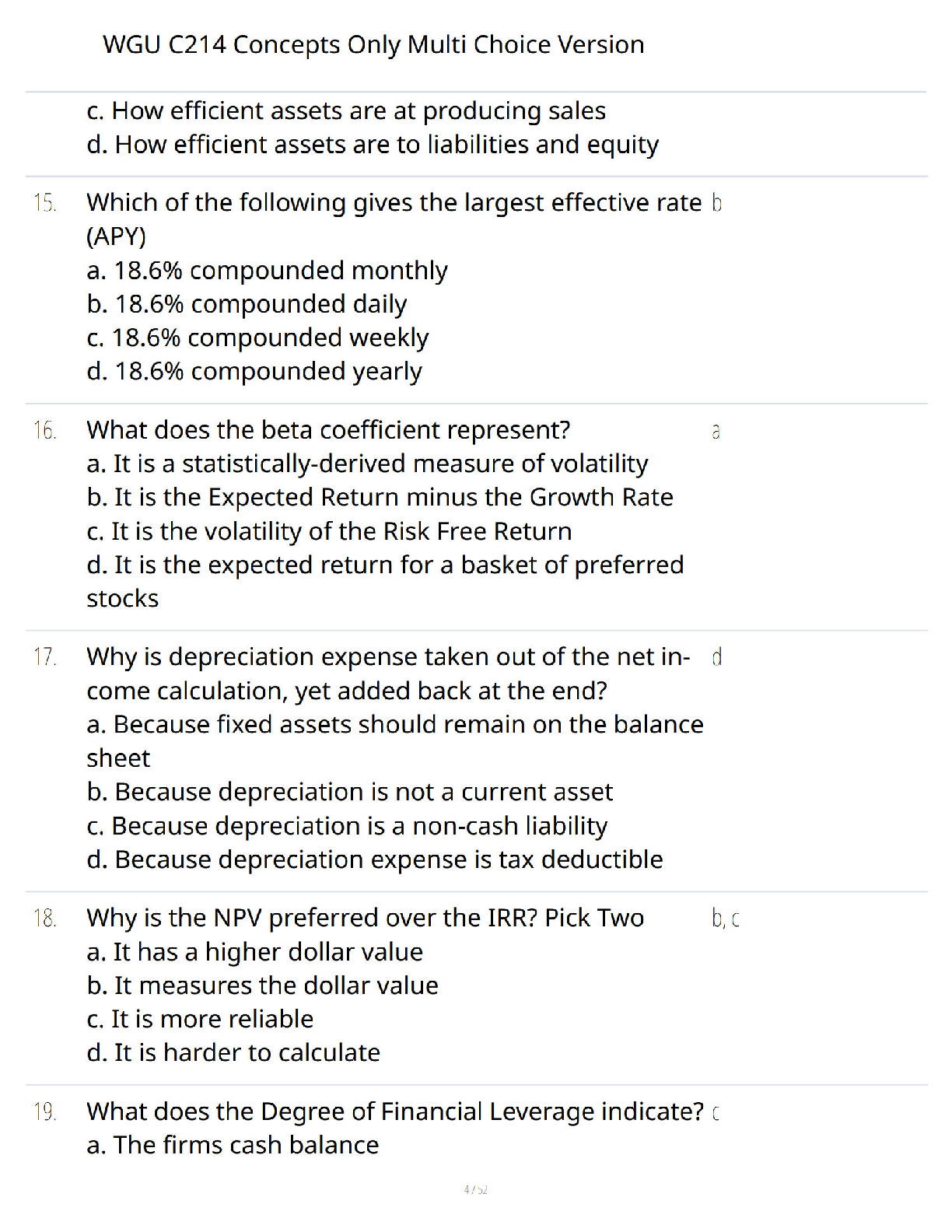 Preview page 4 of WGU C214 - Concepts Only - Multiple Choice Version - Ultimate Study Guide - Verified Questions and Answers - A+ Guarante
