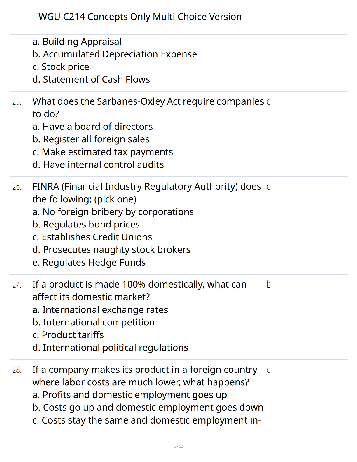 Preview page 5 of WGU C214 - Concepts Only - Multiple Choice Version - Ultimate Study Guide - Verified Questions and Answers - A+ Guarante