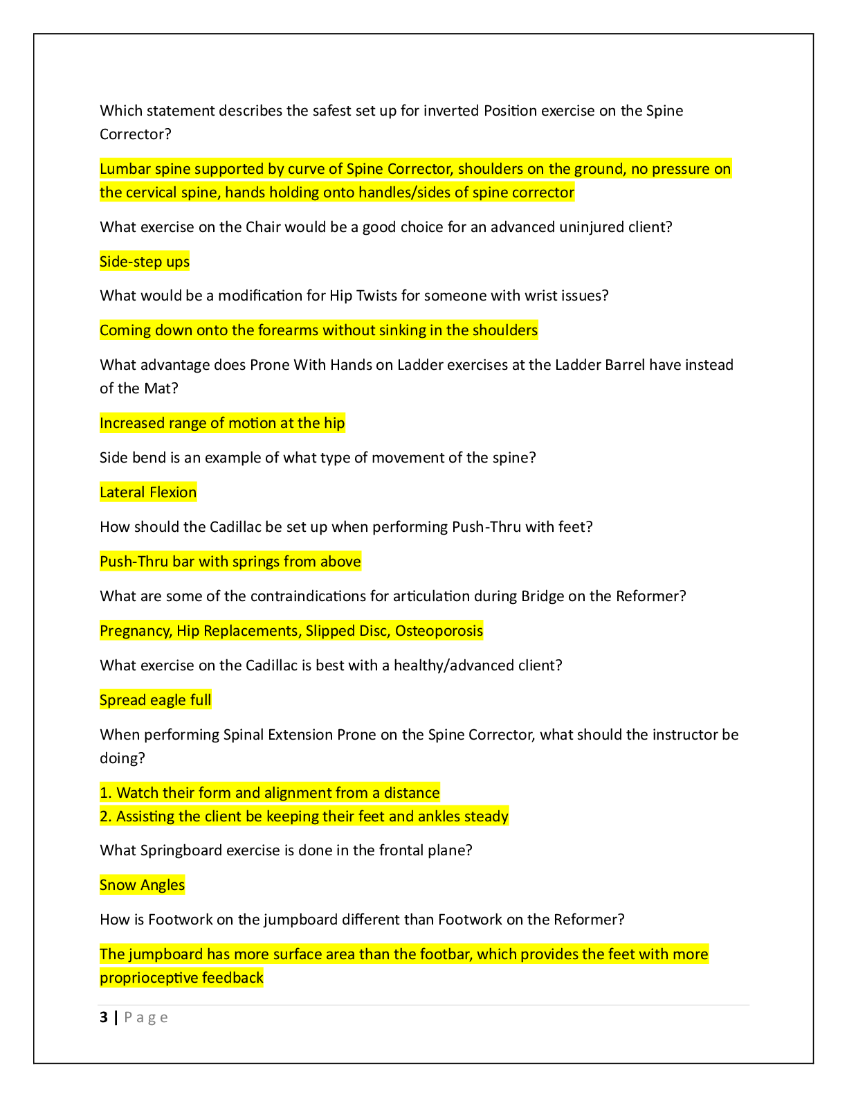 Preview page 3 of CLUB PILATES FINAL EXAM