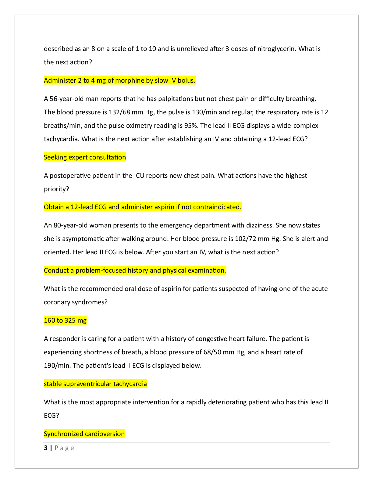 Preview page 3 of AHA ACLS FINAL WRITTEN EXAM 2024/2025