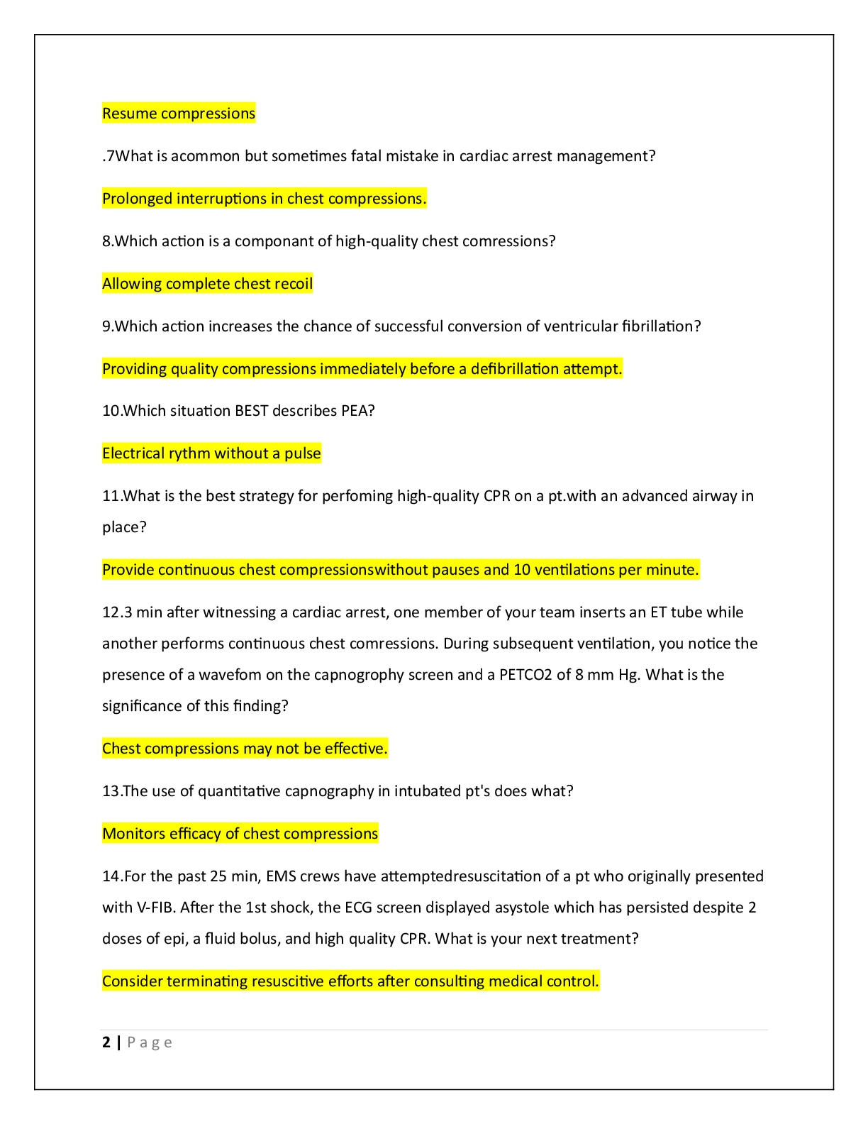 Preview page 2 of AHA ACLS EXAM