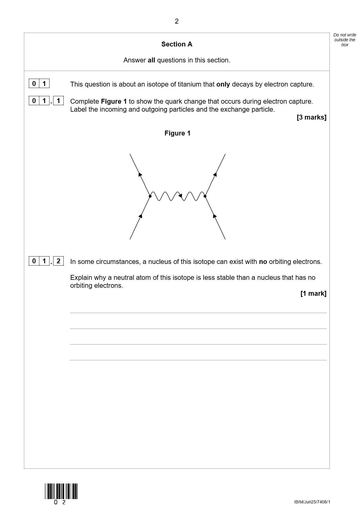 Preview page 2 of AQA A-level PHYSICS Paper 1 7408/1 June 2025 QP