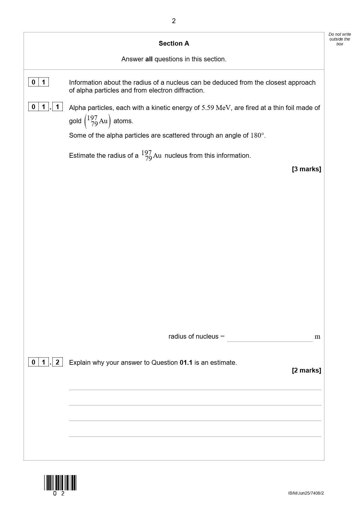 Preview page 2 of AQA A-level PHYSICS Paper 2 7408/2 June 2025