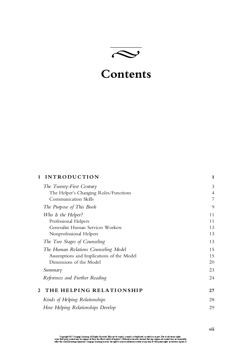 Preview page 9 of Effective Helping Interviewing and Counseling Techniques 8th Edition By Barbara Okun, Ricki Kantrowitz
