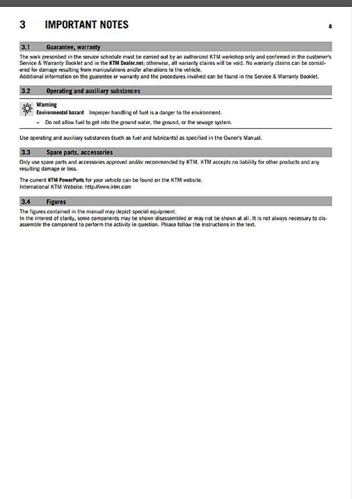 Preview page 7 of 2016 KTM 250-300 EXC-XCW WORKSHOP SERVICE MANUAL