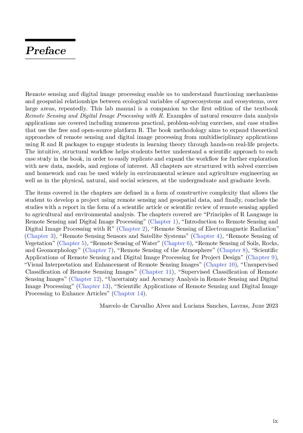 Preview page 10 of Remote Sensing and Digital Image Processing with R Lab Manual 1st Edition By Marcelo de Carvalho Alves, Luciana Sanches