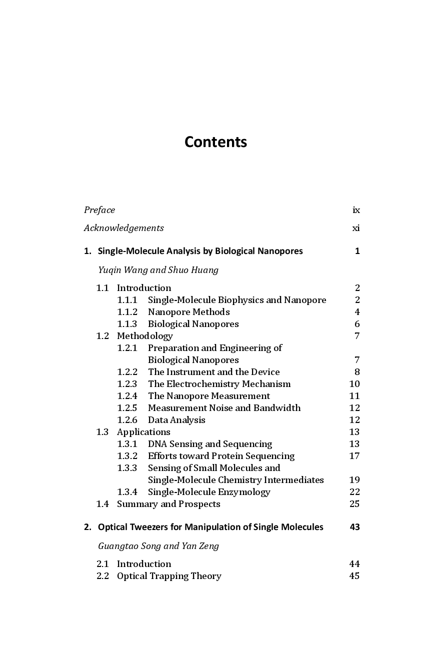Preview page 4 of Single Molecule Tools for Bioanalysis 1st Edition By Shuo Huang