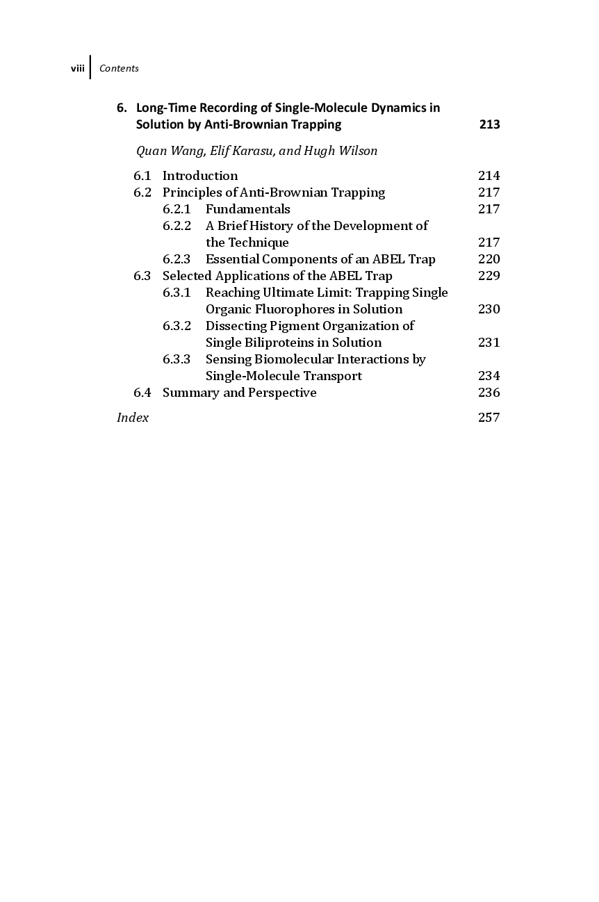 Preview page 7 of Single Molecule Tools for Bioanalysis 1st Edition By Shuo Huang