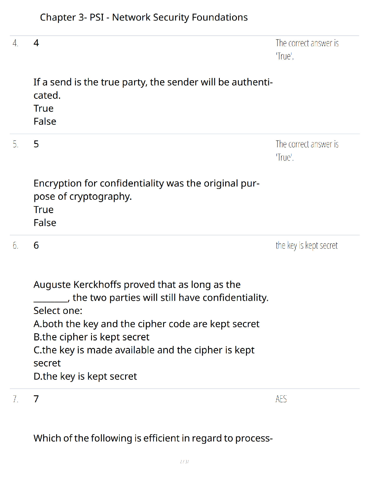 Preview page 2 of Chapter 3 PSI Network Security Foundations - Verified Questions and Answers - A+ Guaranteed - Guaranteed Success Exam St