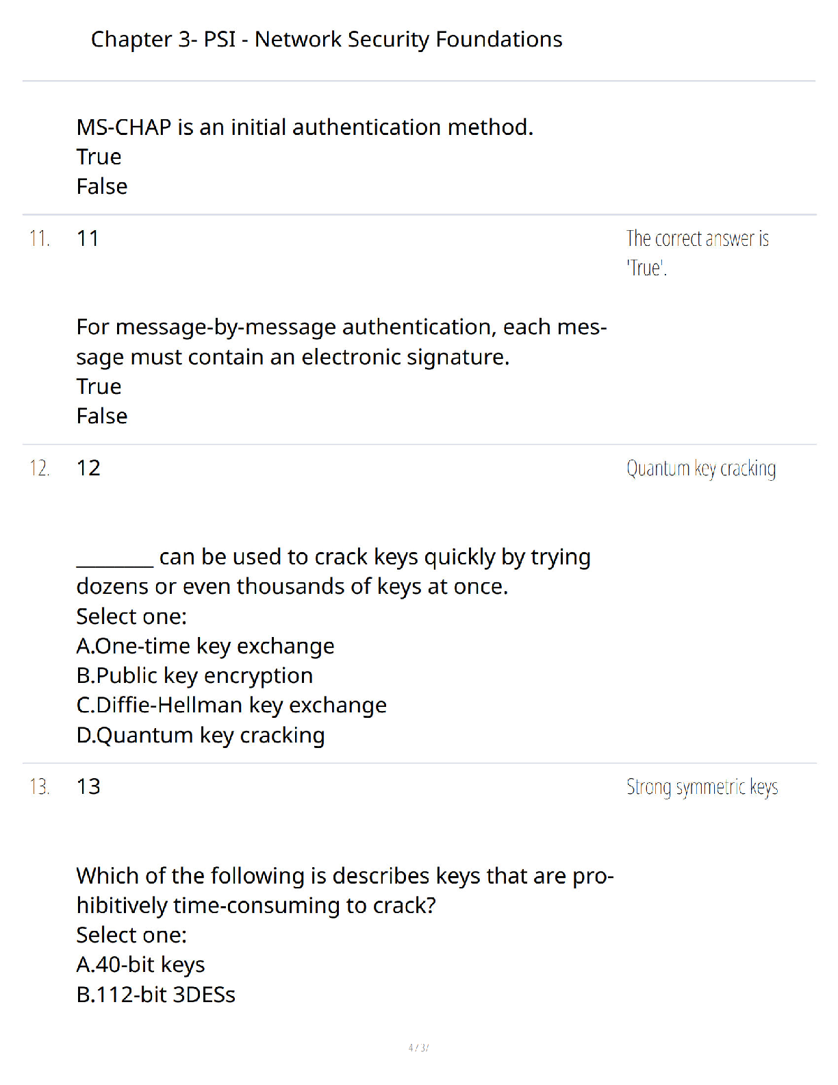 Preview page 4 of Chapter 3 PSI Network Security Foundations - Verified Questions and Answers - A+ Guaranteed - Guaranteed Success Exam St
