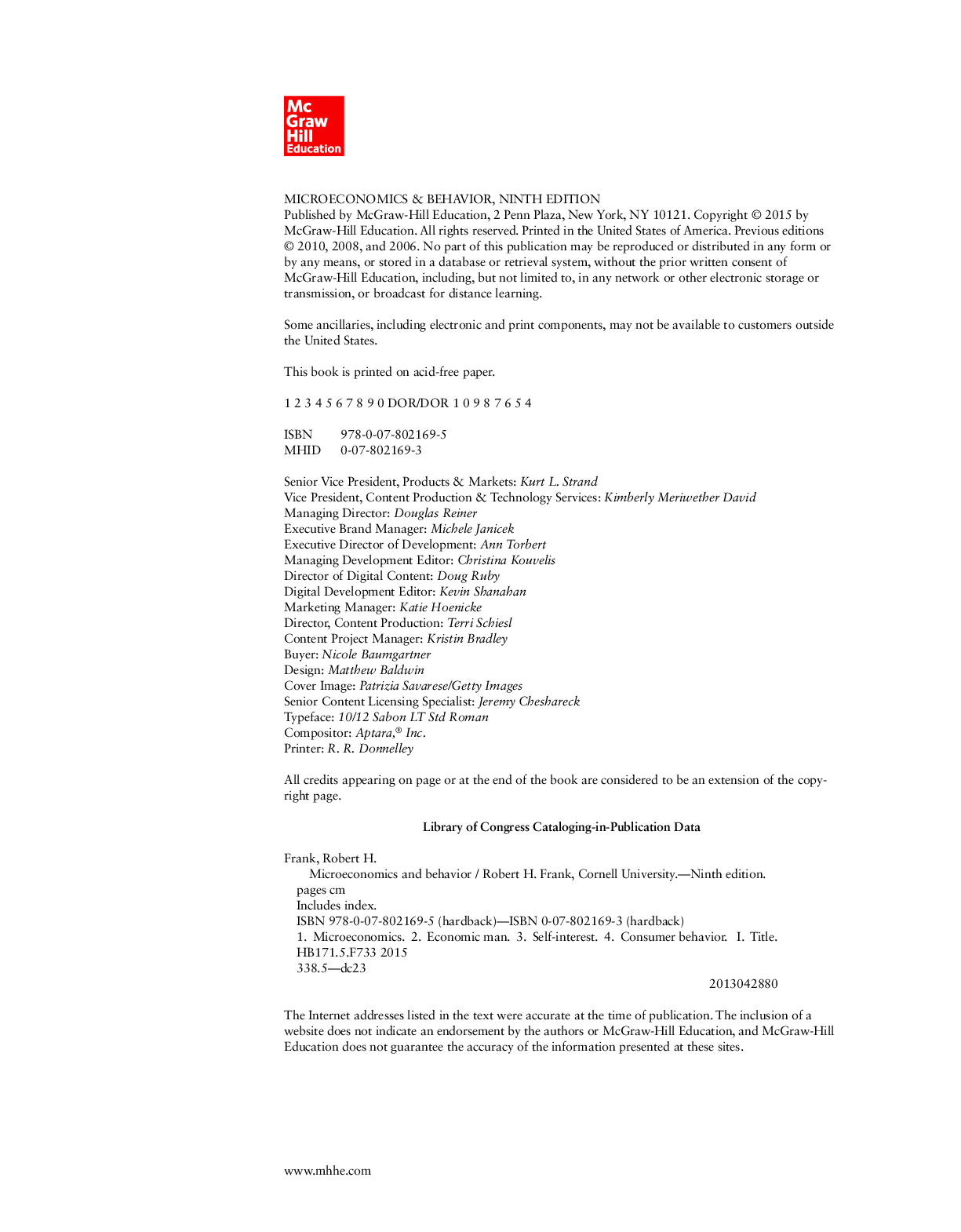 Preview page 3 of PDF(ebook) Microeconomics and behavior,Robert Frank,9e