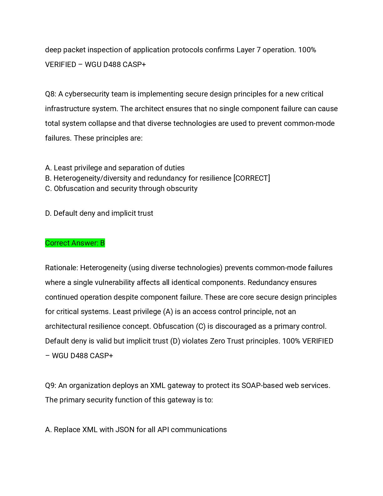 Preview page 5 of Security Architecture & Network Design Actual Exam 2026/2027 – Complete Exam-Style Questions with Detailed Rationales |