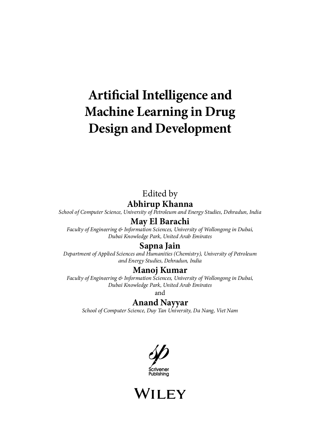 Preview page 5 of Artificial Intelligence and Machine Learning in Drug Design and Development By Khanna, Barachi, Jain, Kumar, Nayyar