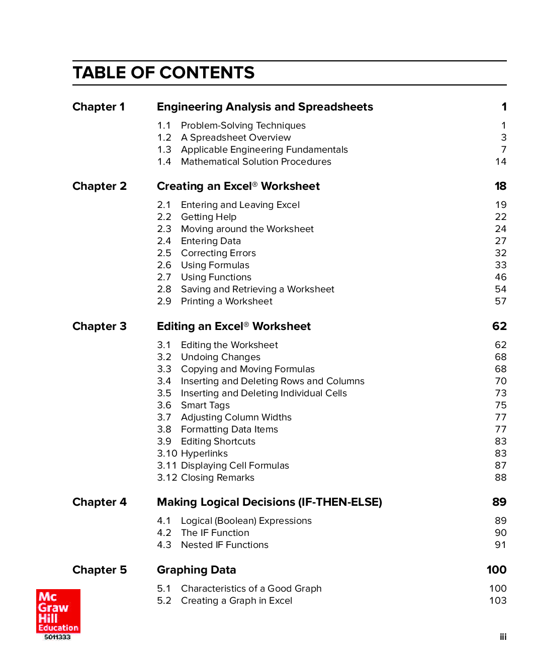 Preview page 4 of eBook PDF ISE Spreadsheet Tools for Engineers Using Excel 4th Edition By Byron Gottfried