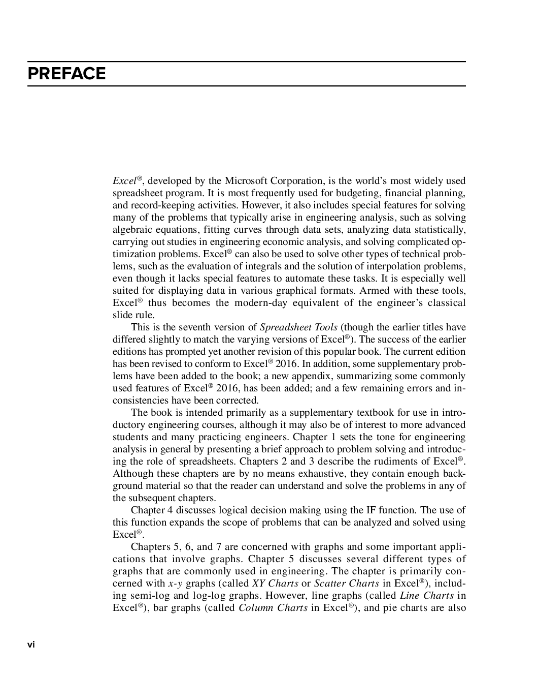 Preview page 7 of eBook PDF ISE Spreadsheet Tools for Engineers Using Excel 4th Edition By Byron Gottfried