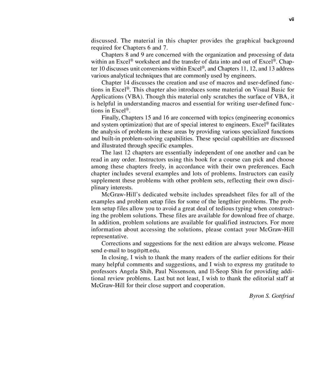 Preview page 8 of eBook PDF ISE Spreadsheet Tools for Engineers Using Excel 4th Edition By Byron Gottfried
