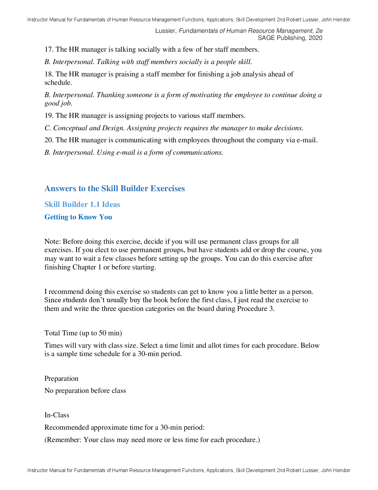 Preview page 2 of Instructor Manual Fundamentals of Human Resource Management Functions, Applications, Skill Development 2nd Edition By Ro