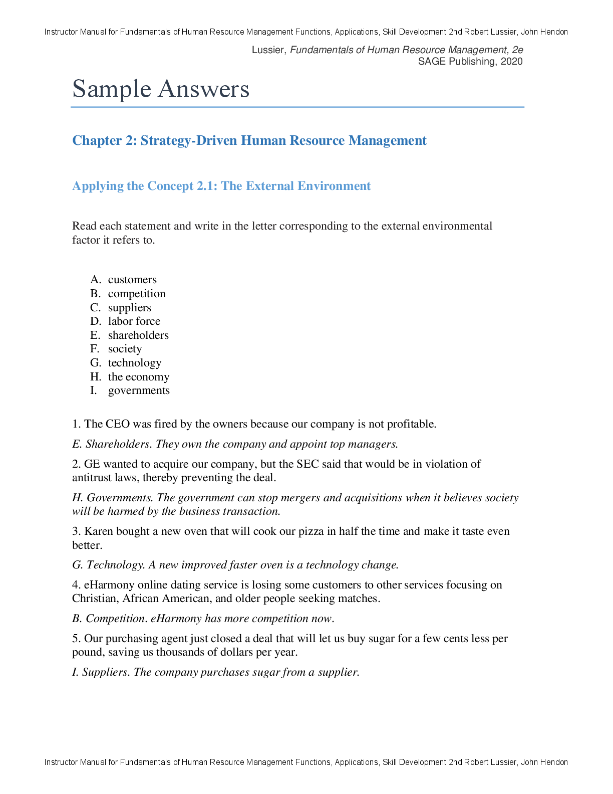 Preview page 5 of Instructor Manual Fundamentals of Human Resource Management Functions, Applications, Skill Development 2nd Edition By Ro