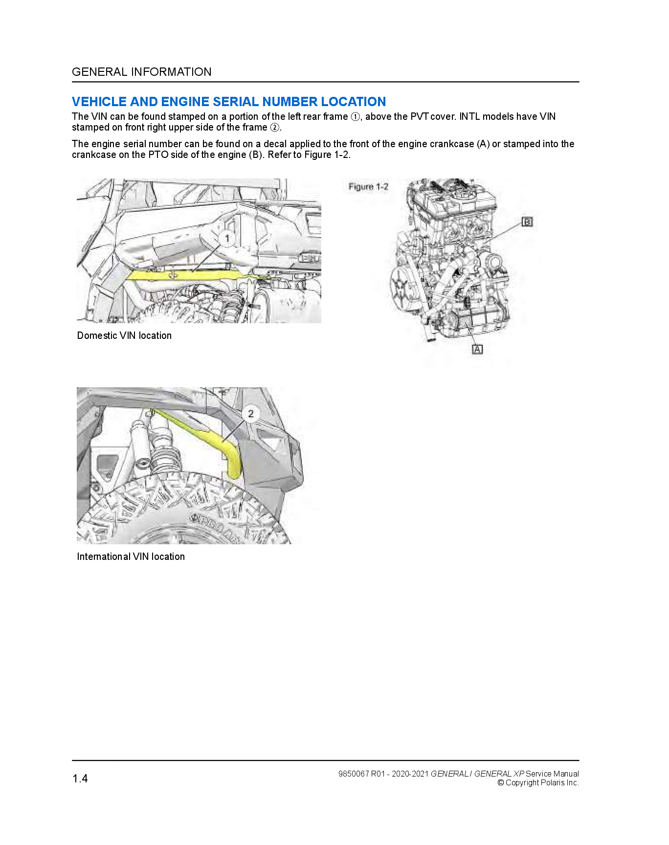 Preview page 10 of Polaris GENERAL Service Manual 2020-2021 GENERAL XP