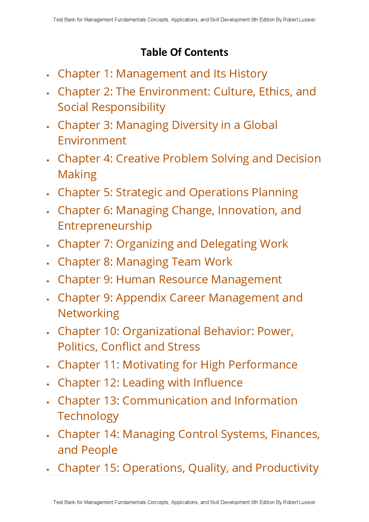 Preview page 2 of Test Bank Management Fundamentals Concepts, Applications, and Skill Development 8th Edition By Robert Lussier