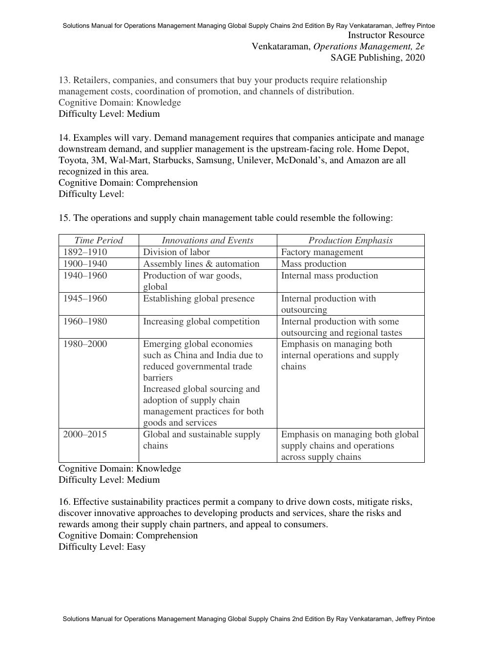 Preview page 5 of Solutions Manual Operations Management Managing Global Supply Chains 2nd Edition By Ray Venkataraman, Jeffrey Pintoe