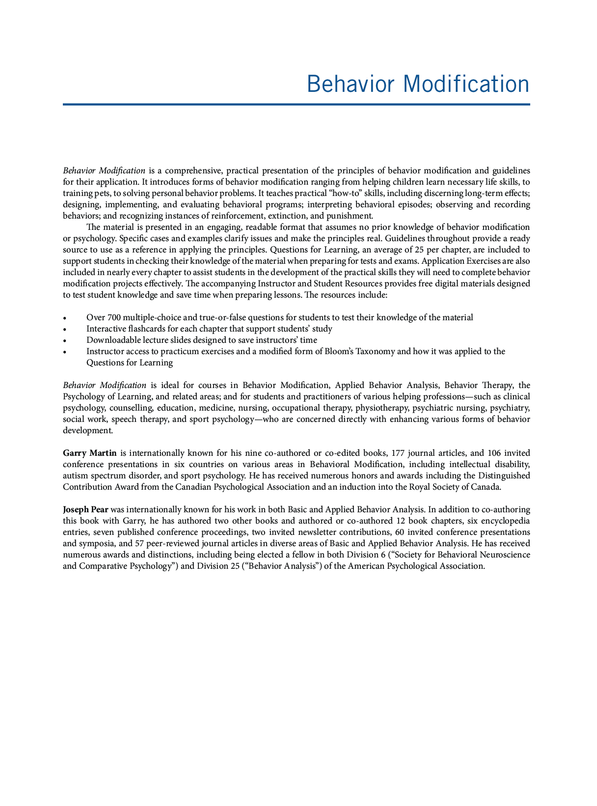 Preview page 2 of eBook [PDF] Behavior Modification 12th Edition By GARRY MARTIN Joseph J Pear