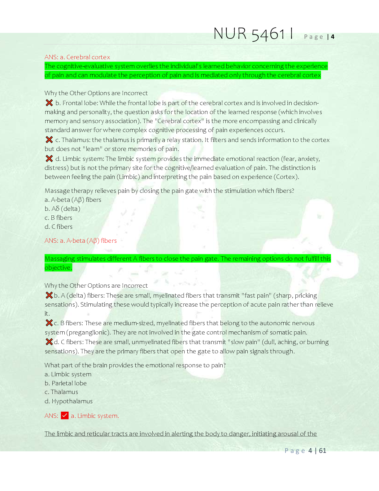 Preview page 3 of NUR 5461 Final Practice Exam and  Modules 1, 2, 3 & 4 Answer Key  Questions and Correct Verified Answers  Graded A+ Will