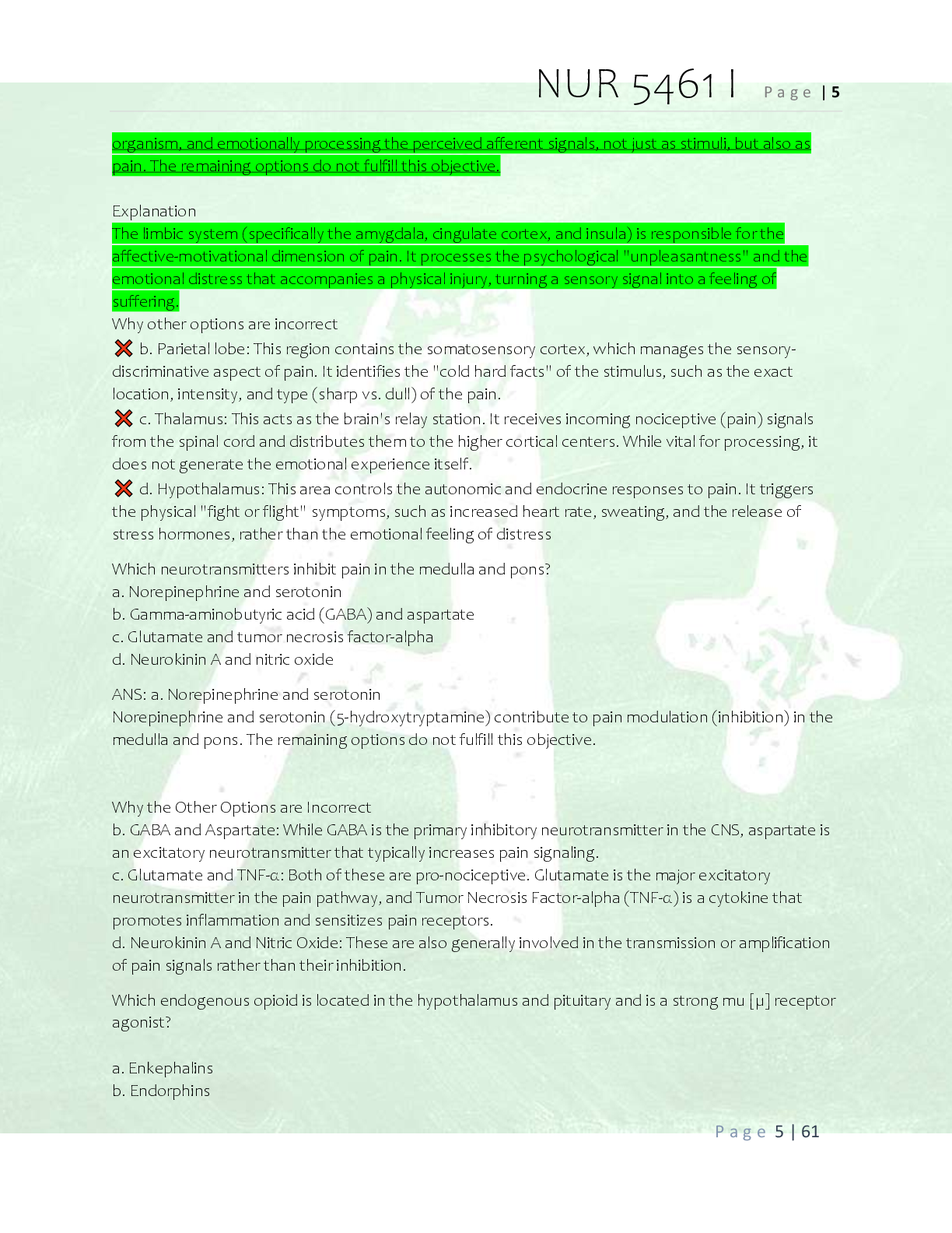 Preview page 4 of NUR 5461 Final Practice Exam and  Modules 1, 2, 3 & 4 Answer Key  Questions and Correct Verified Answers  Graded A+ Will