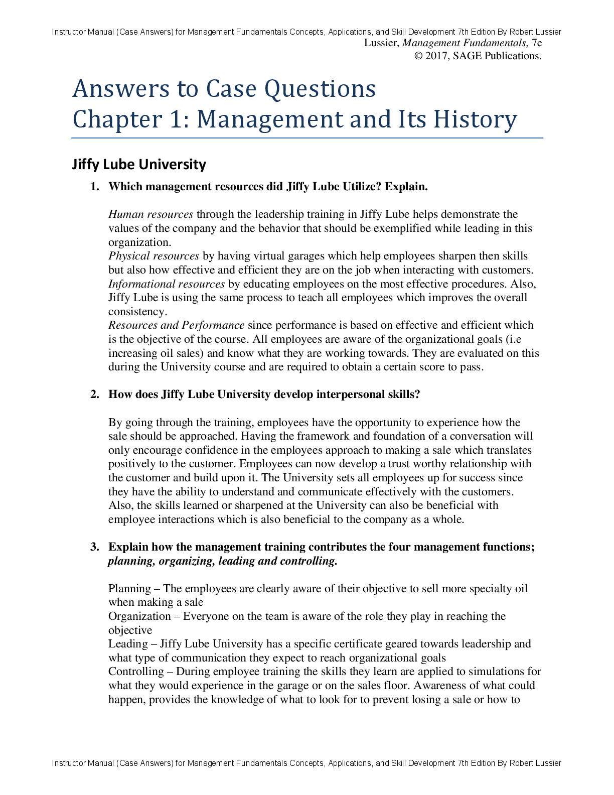 Preview page 2 of Instructor Manual Management Fundamentals Concepts, Applications, and Skill Development 7th Edition By Robert Lussier