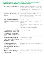 Preview page 4 of Driving Instructor Test Study Guide - Verified Questions and Answers - A+ Guaranteed Success Exam Prep