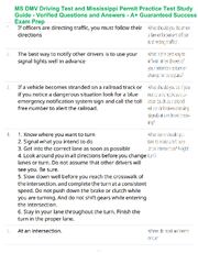 Preview page 4 of MS DMV Driving Test and Mississippi Permit Practice Test Study Guide - Verified Questions and Answers - A+ Guaranteed Su