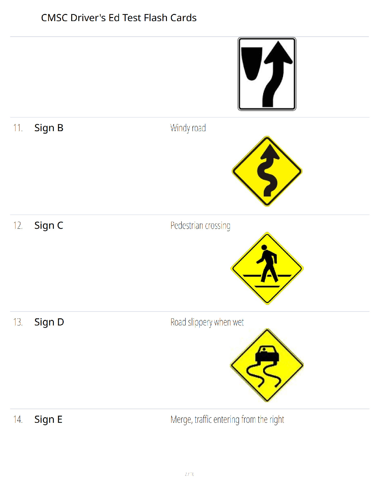 Preview page 2 of CMSC Driver's Ed Test Flash Cards Study Guide - Verified Questions and Answers - A+ Guaranteed Success Exam Prep