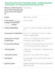 Preview page 3 of Driver Education Unit 2 Test Study Guide - Verified Questions and Answers - A+ Guaranteed Success Exam Prep
