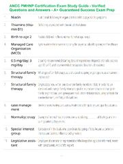 Preview page 3 of ANCC PMHNP Certification Exam Study Guide - Verified Questions and Answers - A+ Guaranteed Success Exam Prep