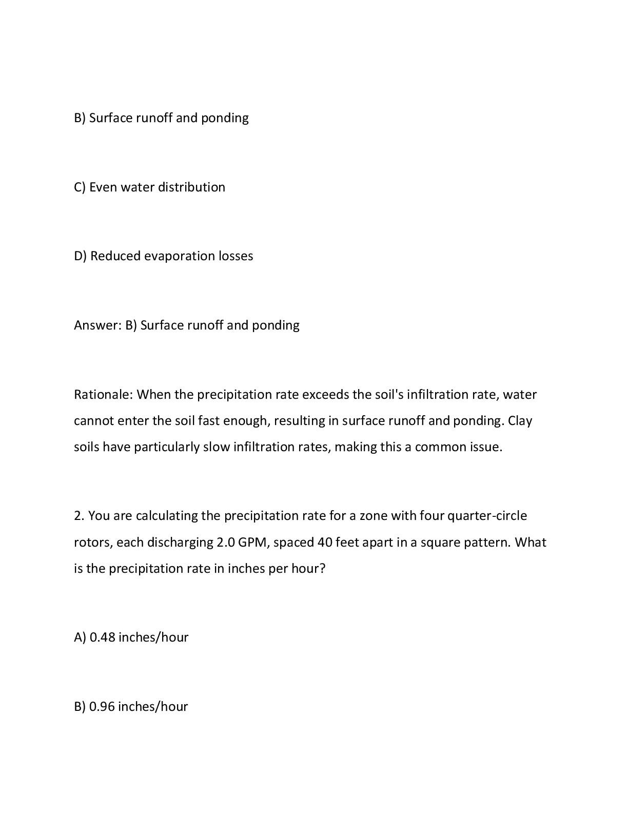 Preview page 2 of North Carolina (NC) Irrigation Contractor Examinations — Level I & II