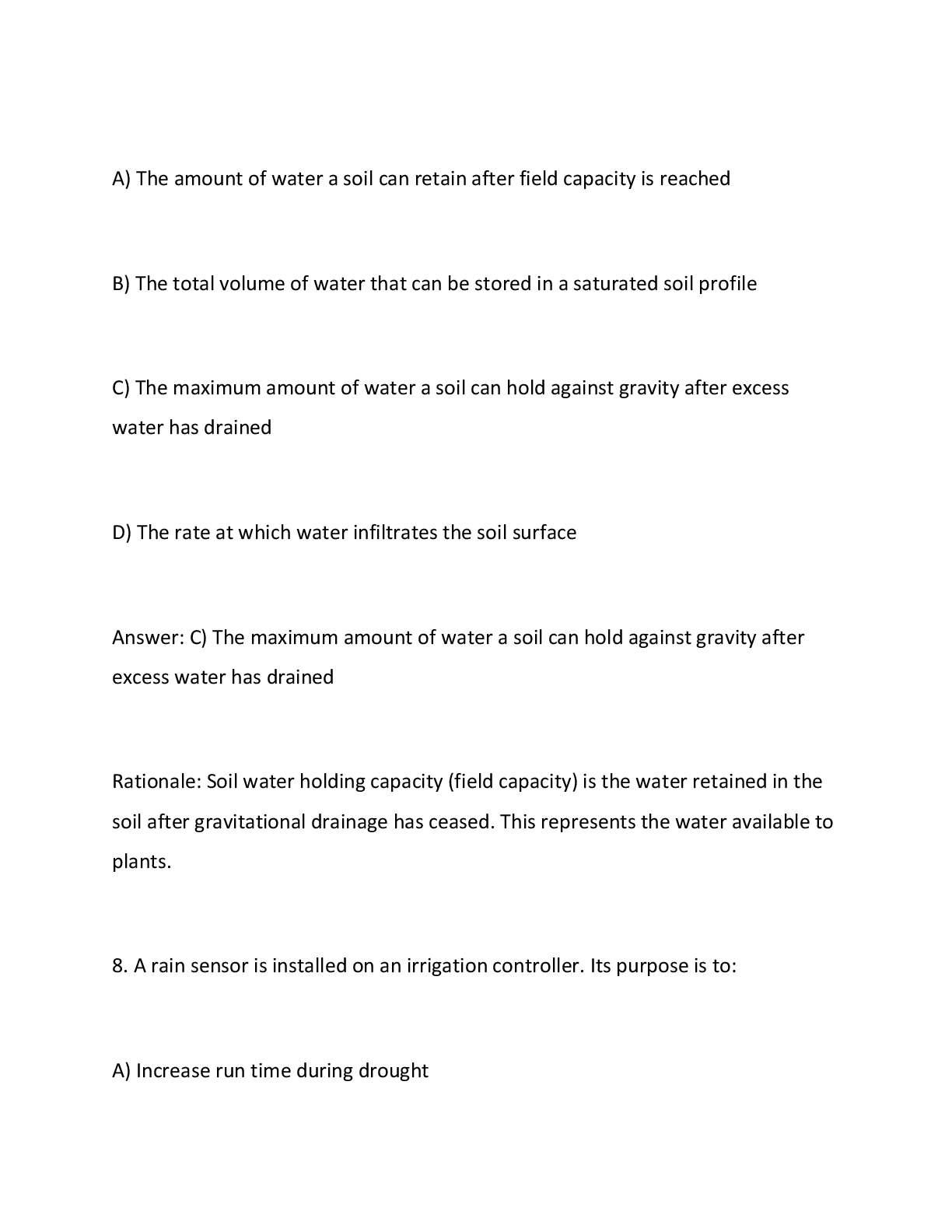 Preview page 7 of North Carolina (NC) Irrigation Contractor Examinations — Level I & II