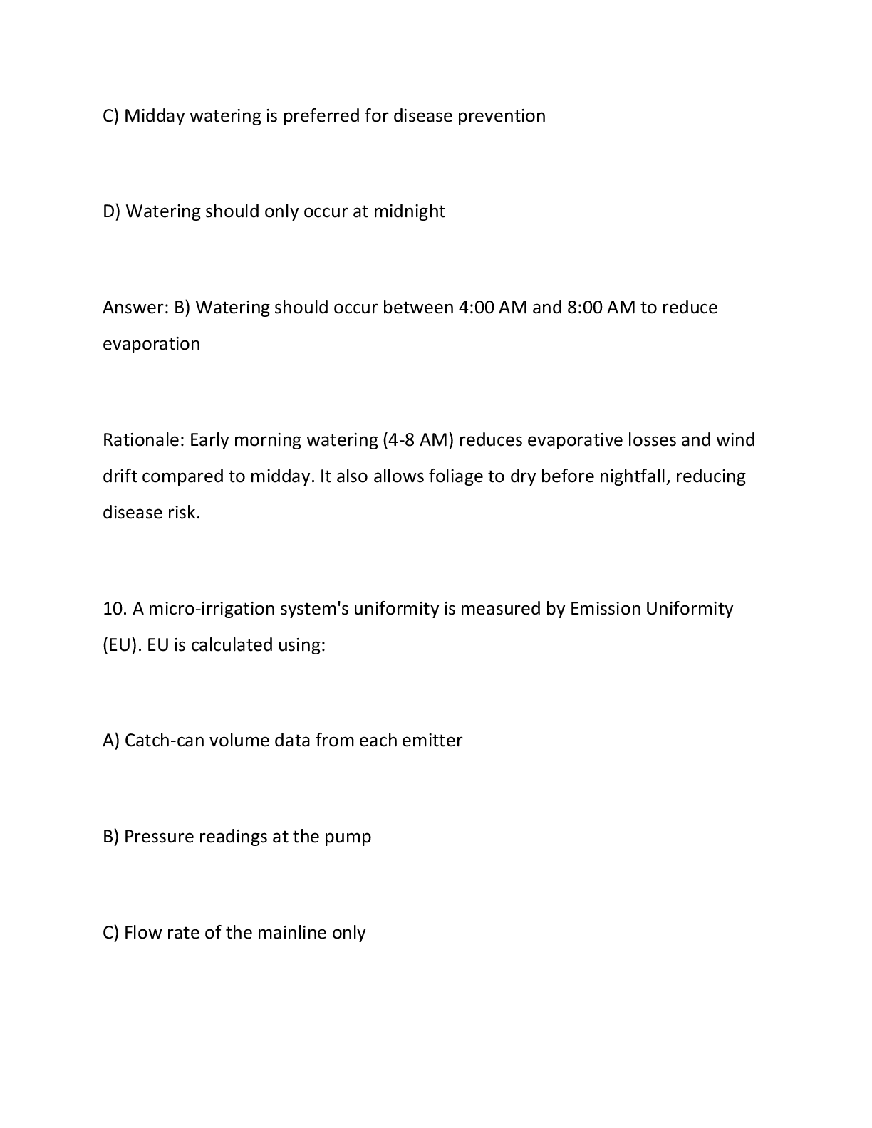 Preview page 9 of North Carolina (NC) Irrigation Contractor Examinations — Level I & II