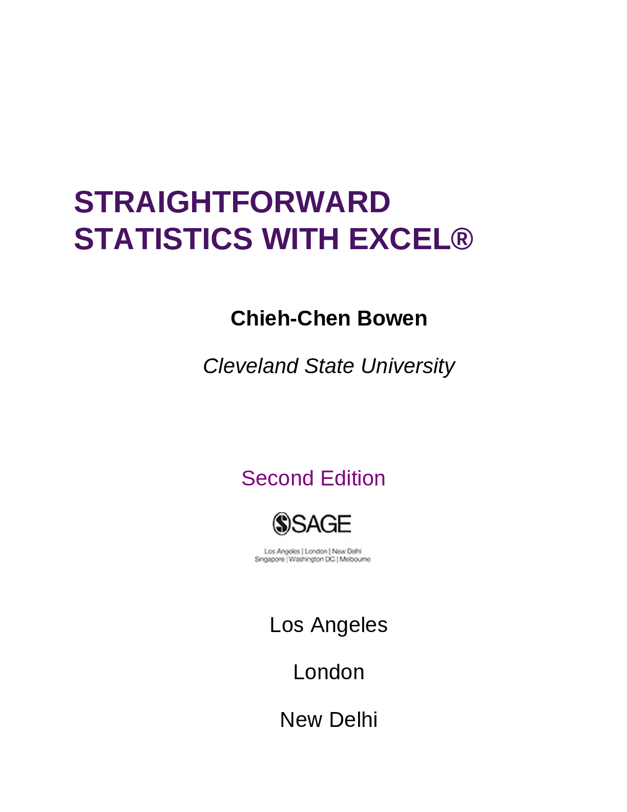 Preview page 4 of eBook Straightforward Statistics with Excel 2nd Edition by Chieh-Chen Bowen