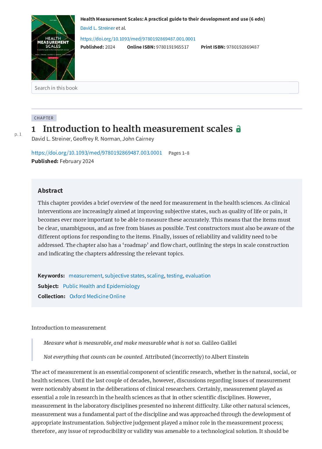 Preview page 6 of Health Measurement Scales A Practical Guide to Their Development and Use 6th Edition By David L. Streiner, Geoffrey R. N