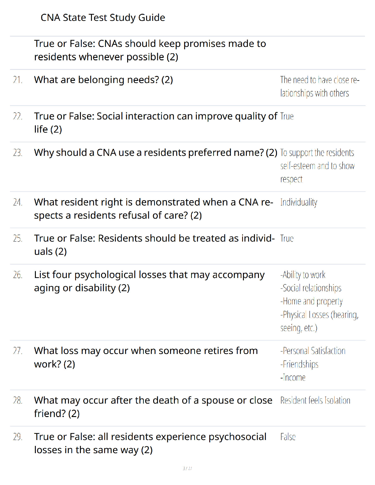 Preview page 2 of CNA State Test Study Guide - Verified Questions & Answers - A+ Guaranteed Success Certification Exam Prep