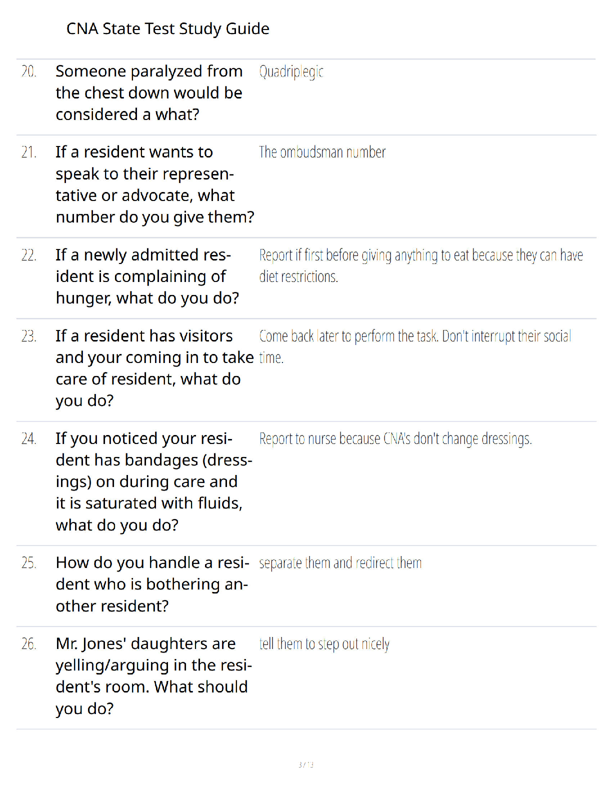 Preview page 2 of CNA State Test Study Guide - Verified Questions & Answers - A+ Guaranteed Success Certification Exam Prep