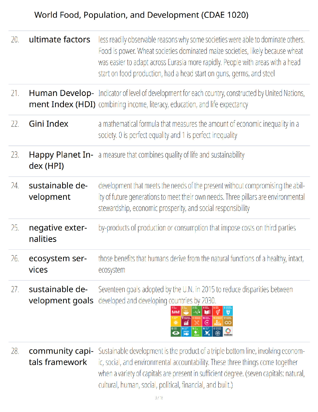 Preview page 3 of World Food, Population, and Development (CDAE 1020) Study Guide - Verified Questions & Answers - A+ Guaranteed Success E